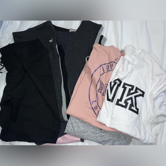 PINK Bundle - leggings and shirts!! - Picture 1 of 12